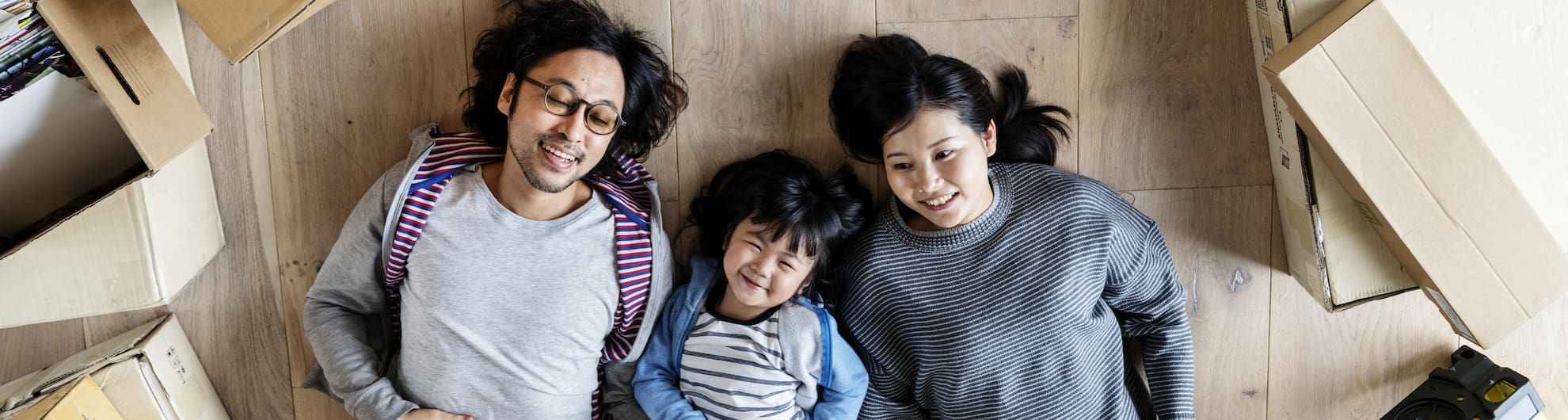 Asian family buy new house